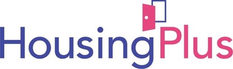 A logo with the words Housing Plus.