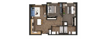 2 bed, 2 bath B2