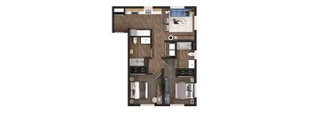 2 bed, 2 bath A2