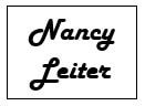The image displays the name "Nancy Leiter" in a stylized font.