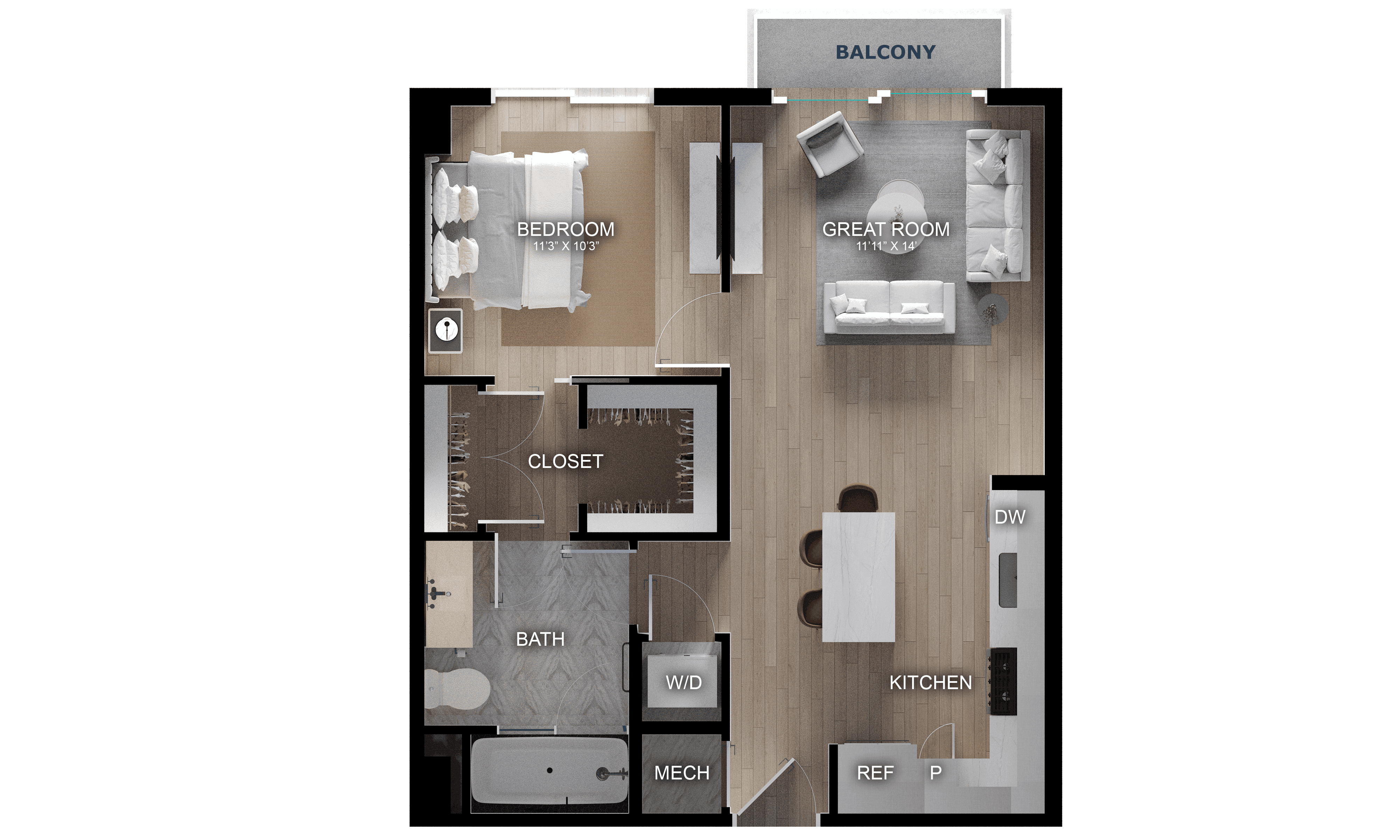 1 Bed/1 Bath-A1