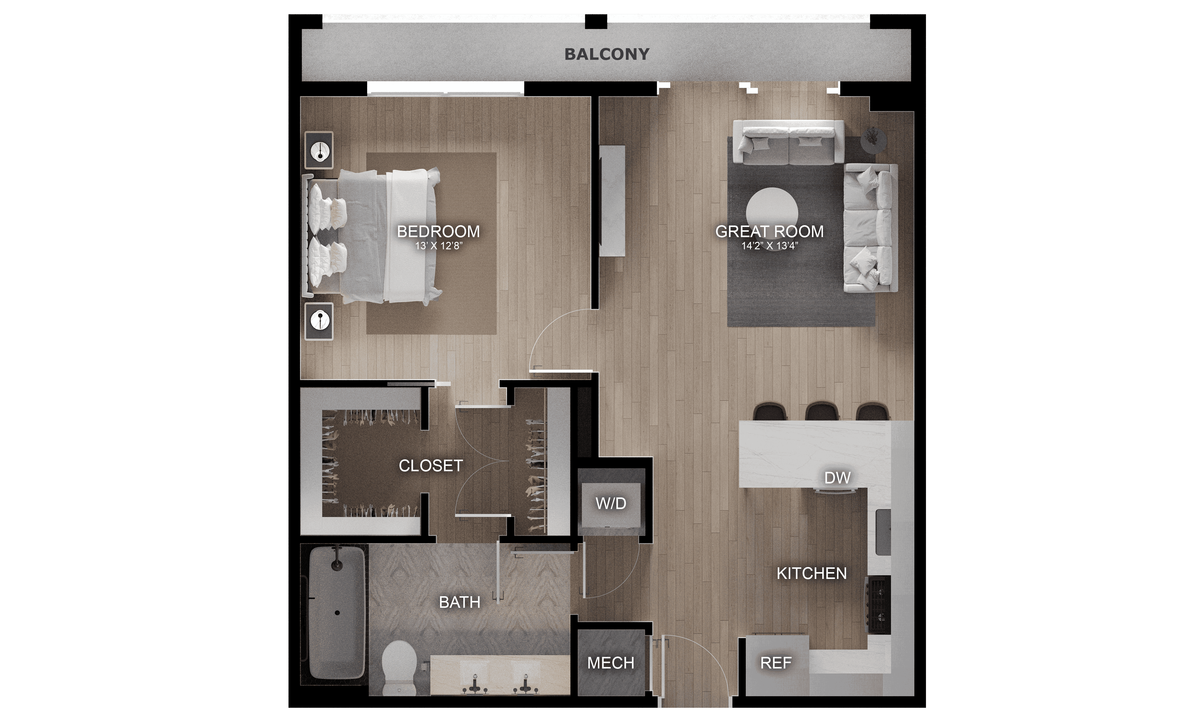 1 Bed/1 Bath-A3.1