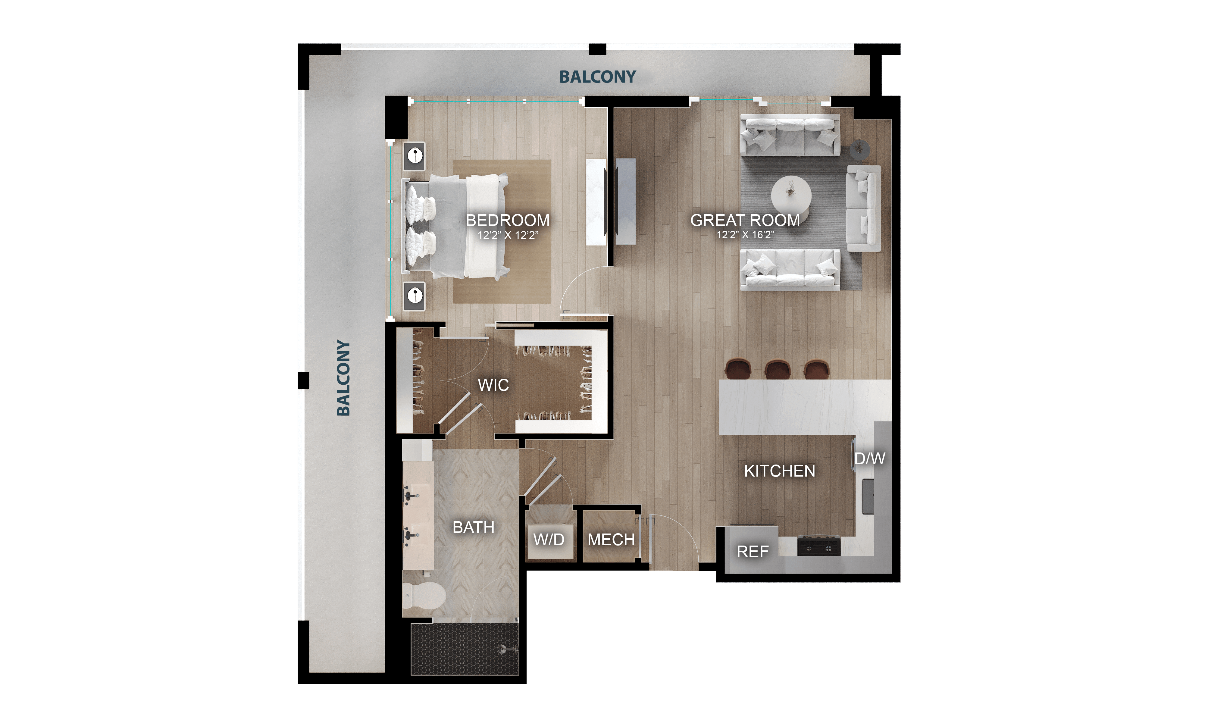1 Bed/1 Bath-A4