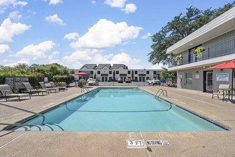 A large swimming pool with the number 3 on the bottom right.