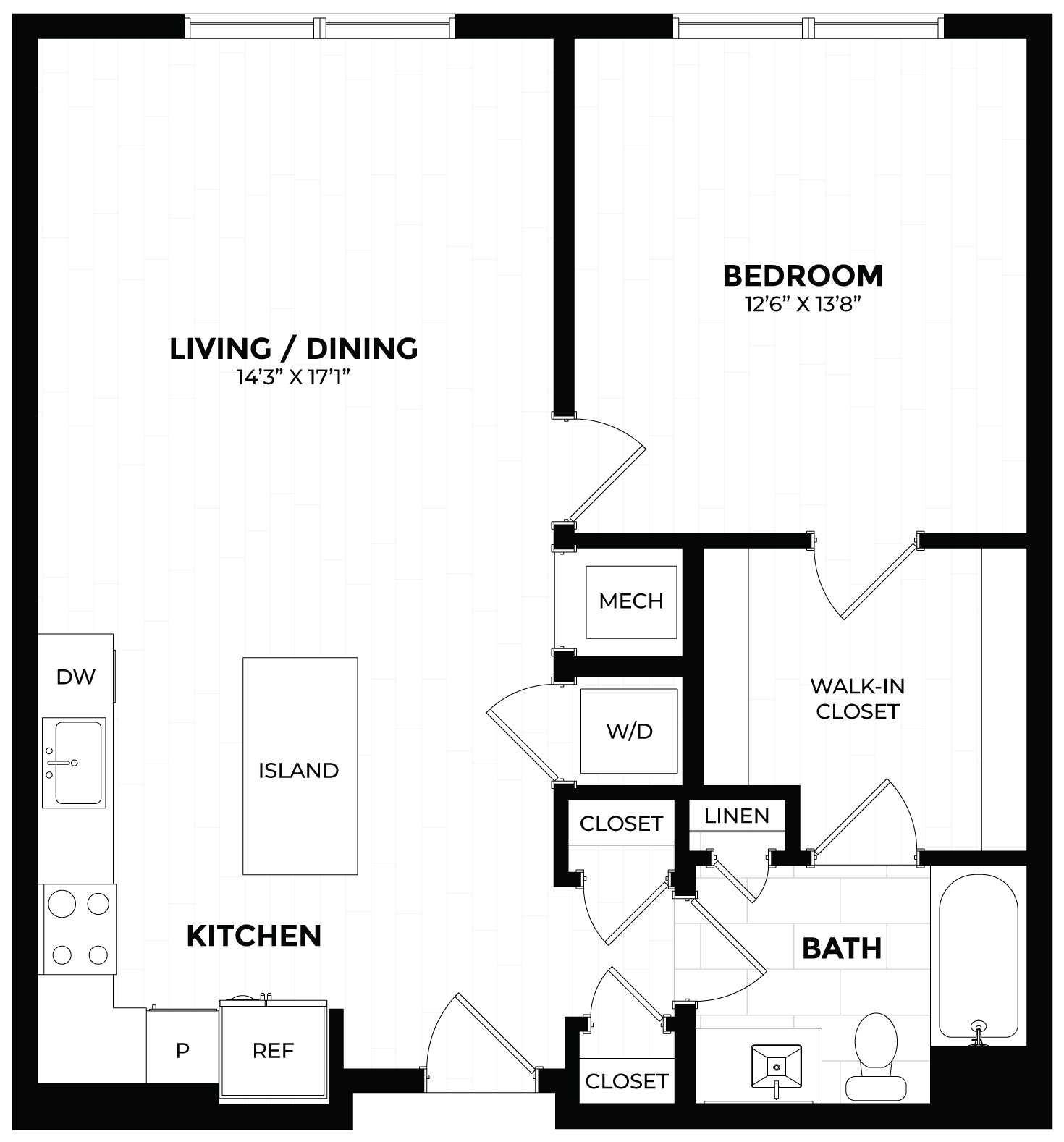 1 Bed/1 Bath-1.2a