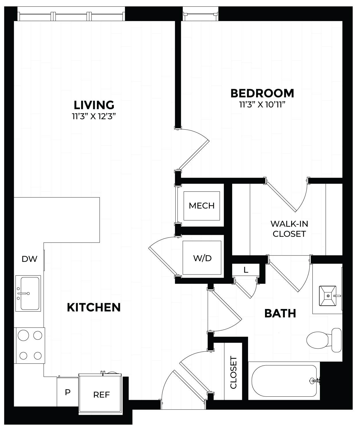 1 Bed/1 Bath-1.4