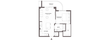 1 Bed-1 Bath-B1