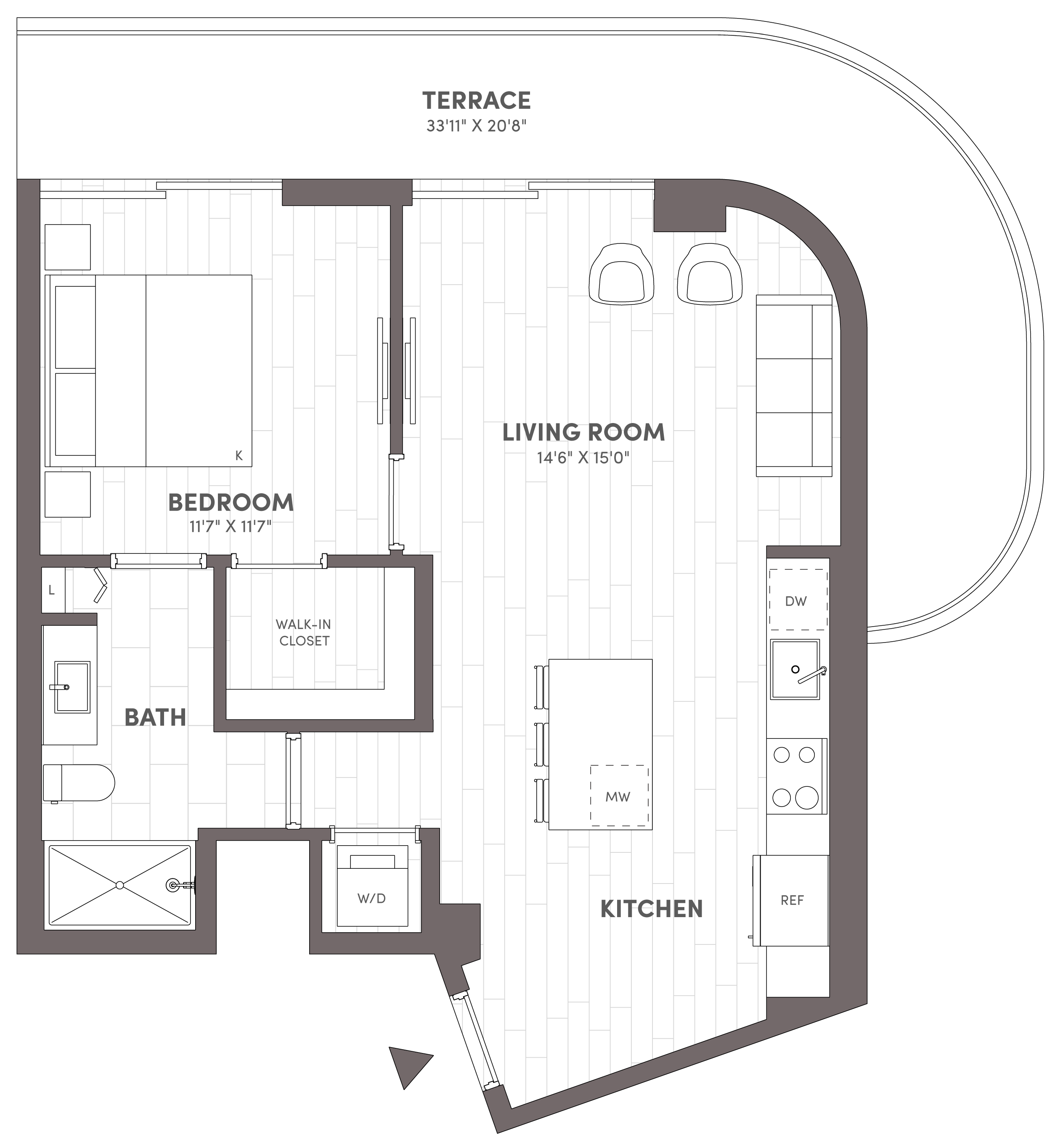 1 Bed-1 Bath-B5