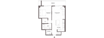 1 Bed-1.5 Bath-B6