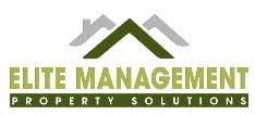 The image is a logo for Elite Management Property Solutions.