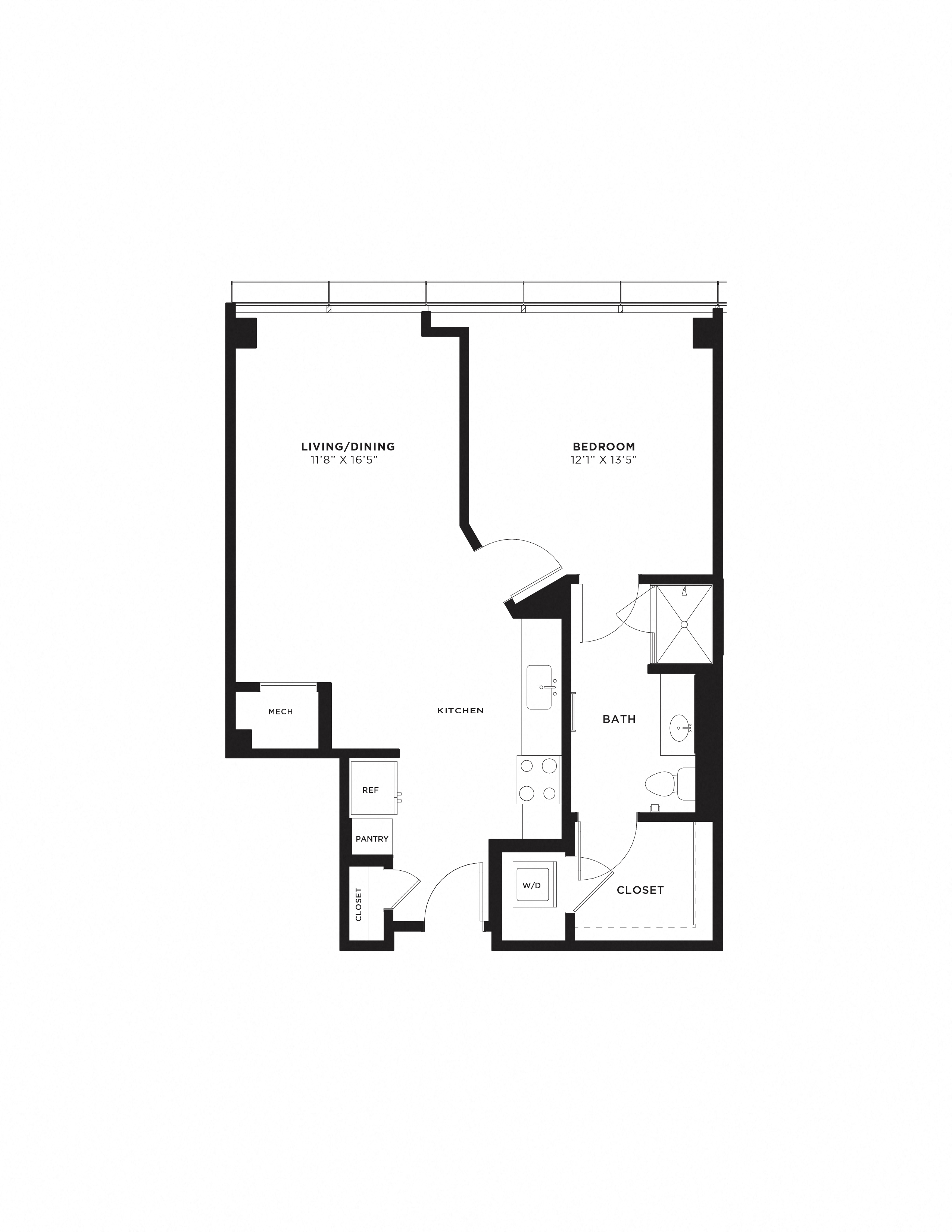 1 Bed/1 Bath-1A