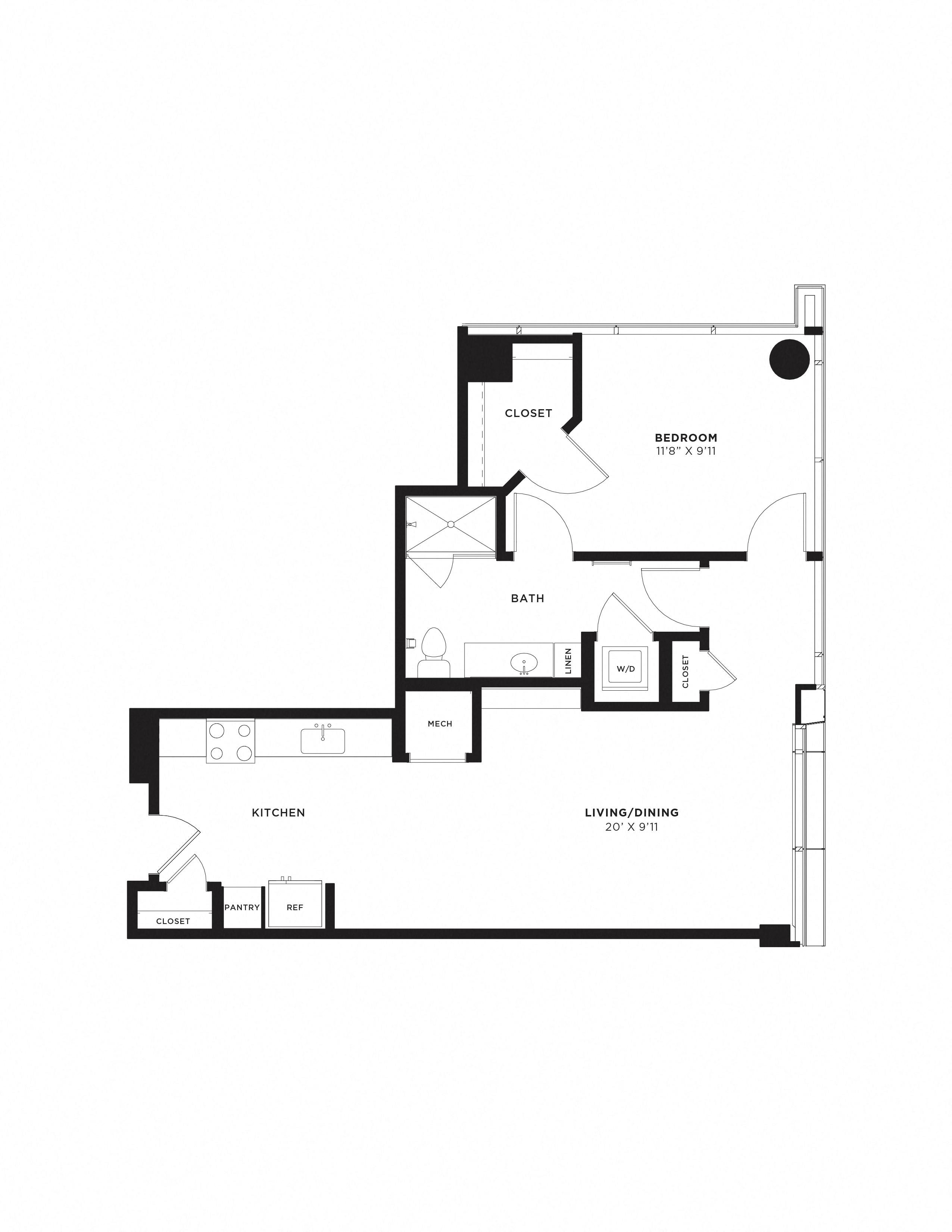 1 Bed/1 Bath-1D