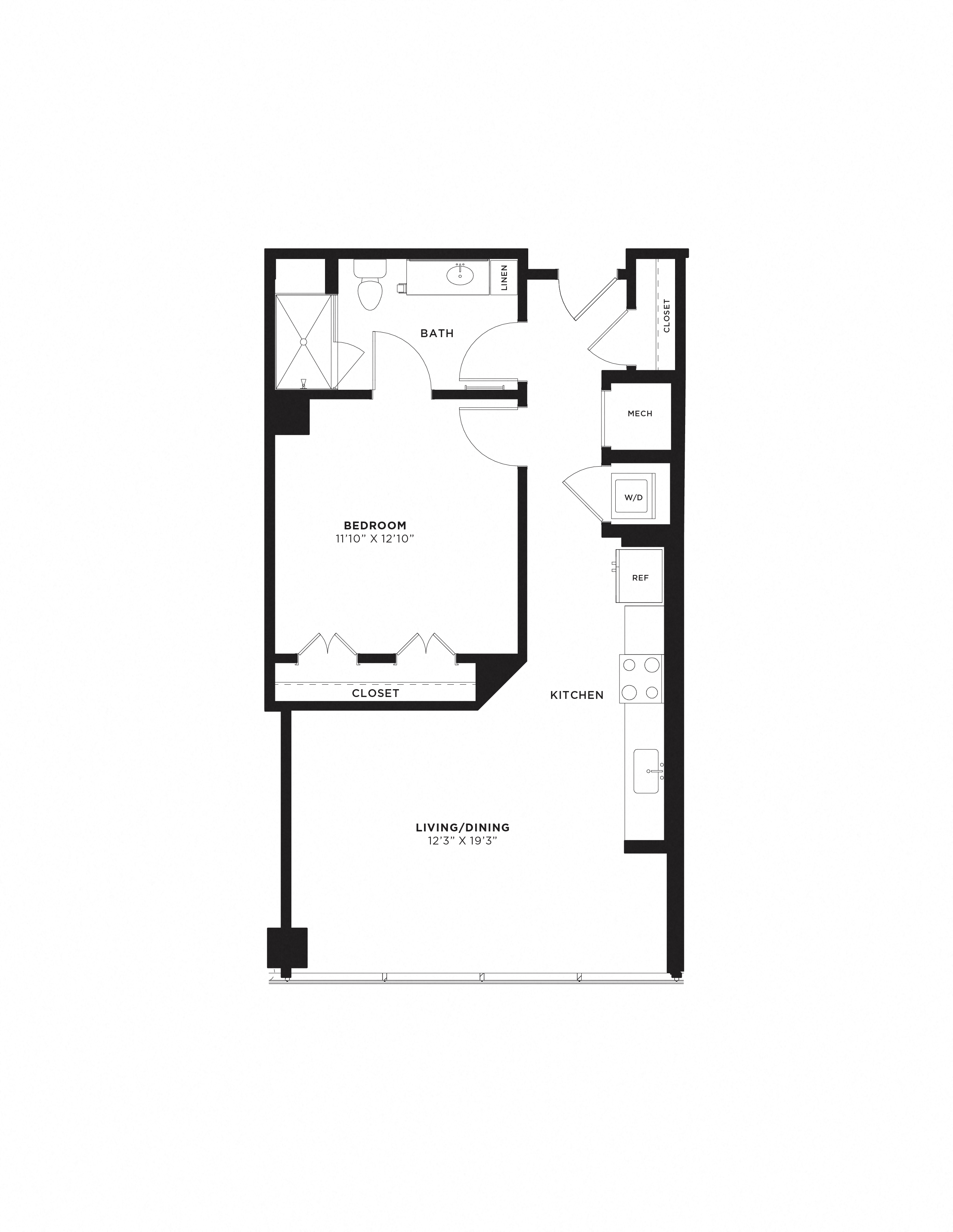 1 Bed/1 Bath-1G