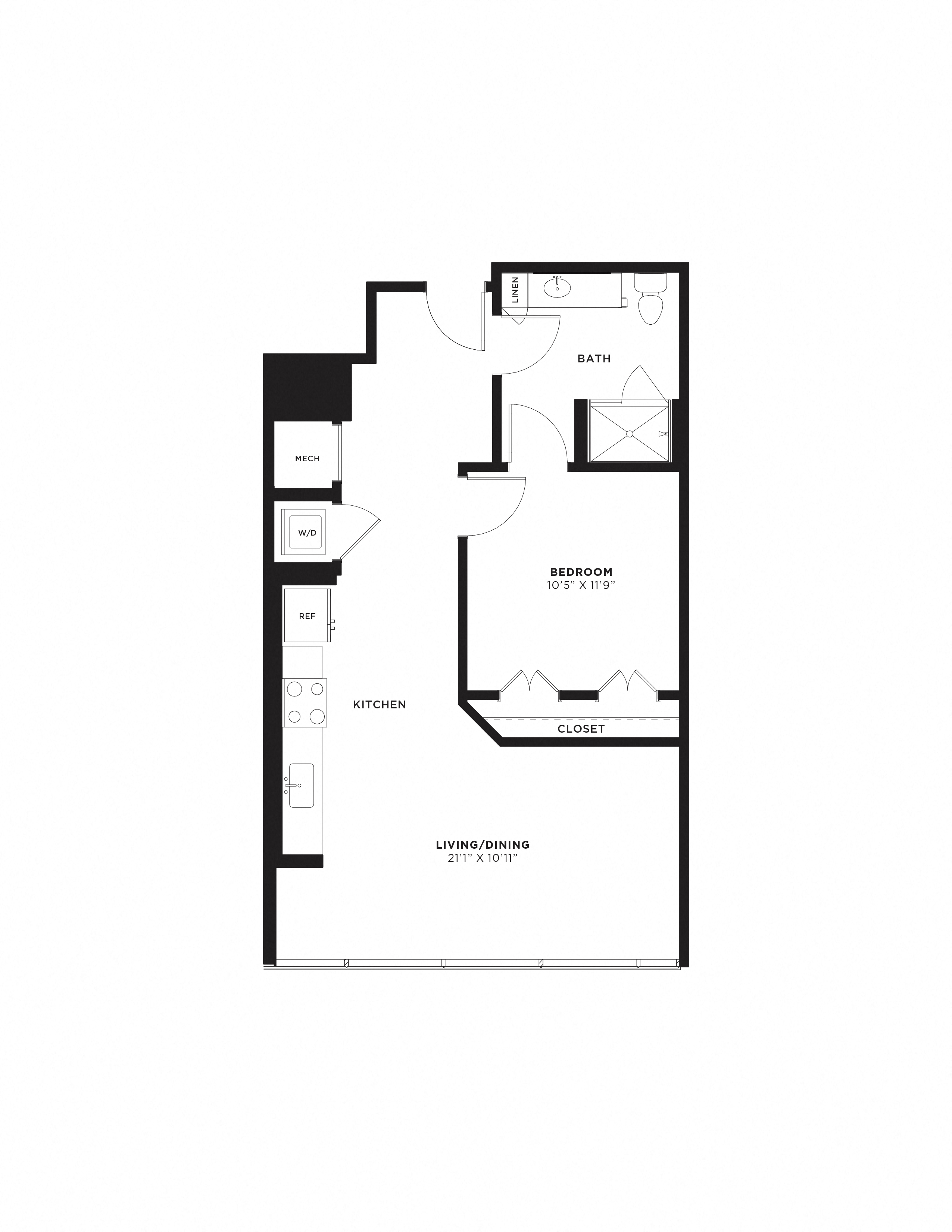 1 Bed/1 Bath-1K