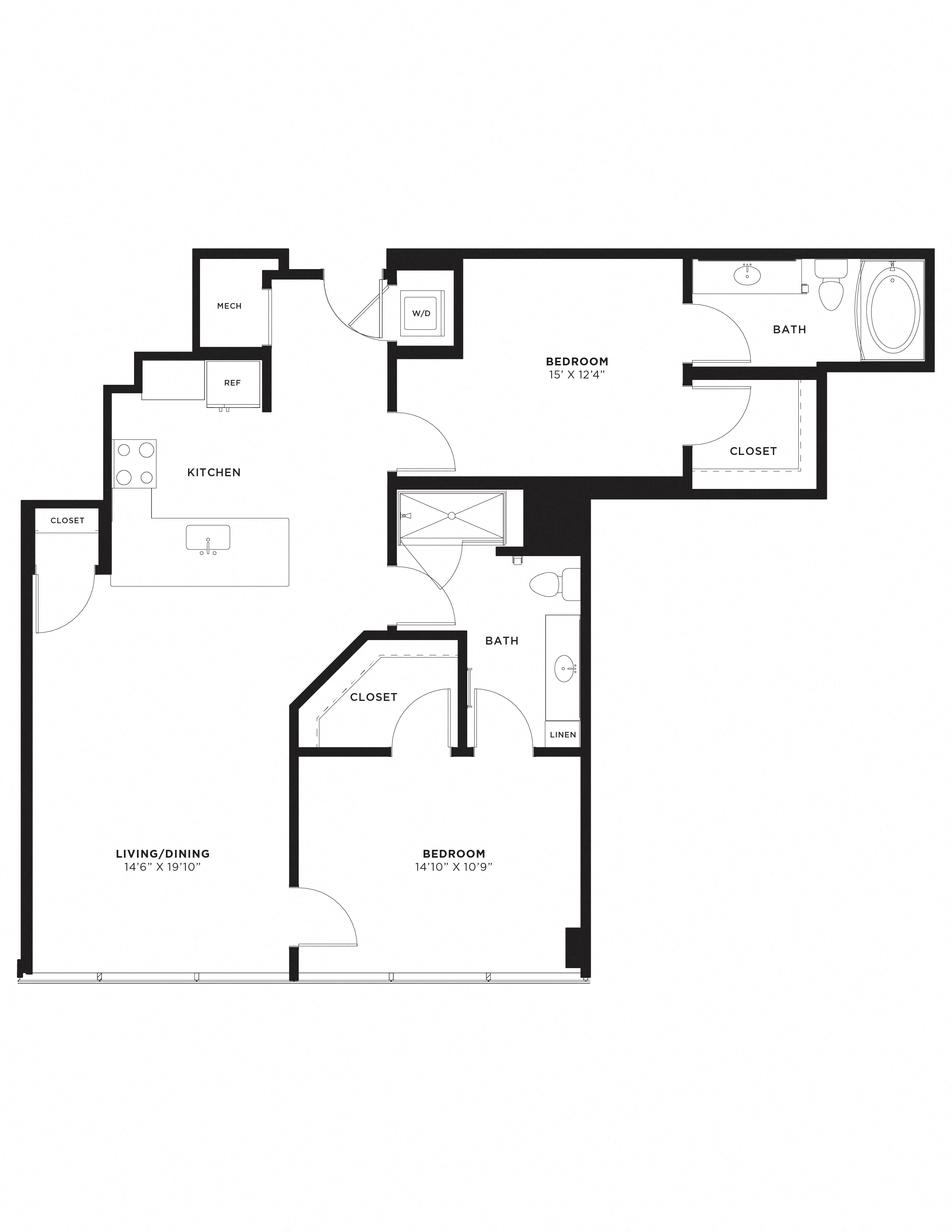 2 Bed/2 Bath-2A