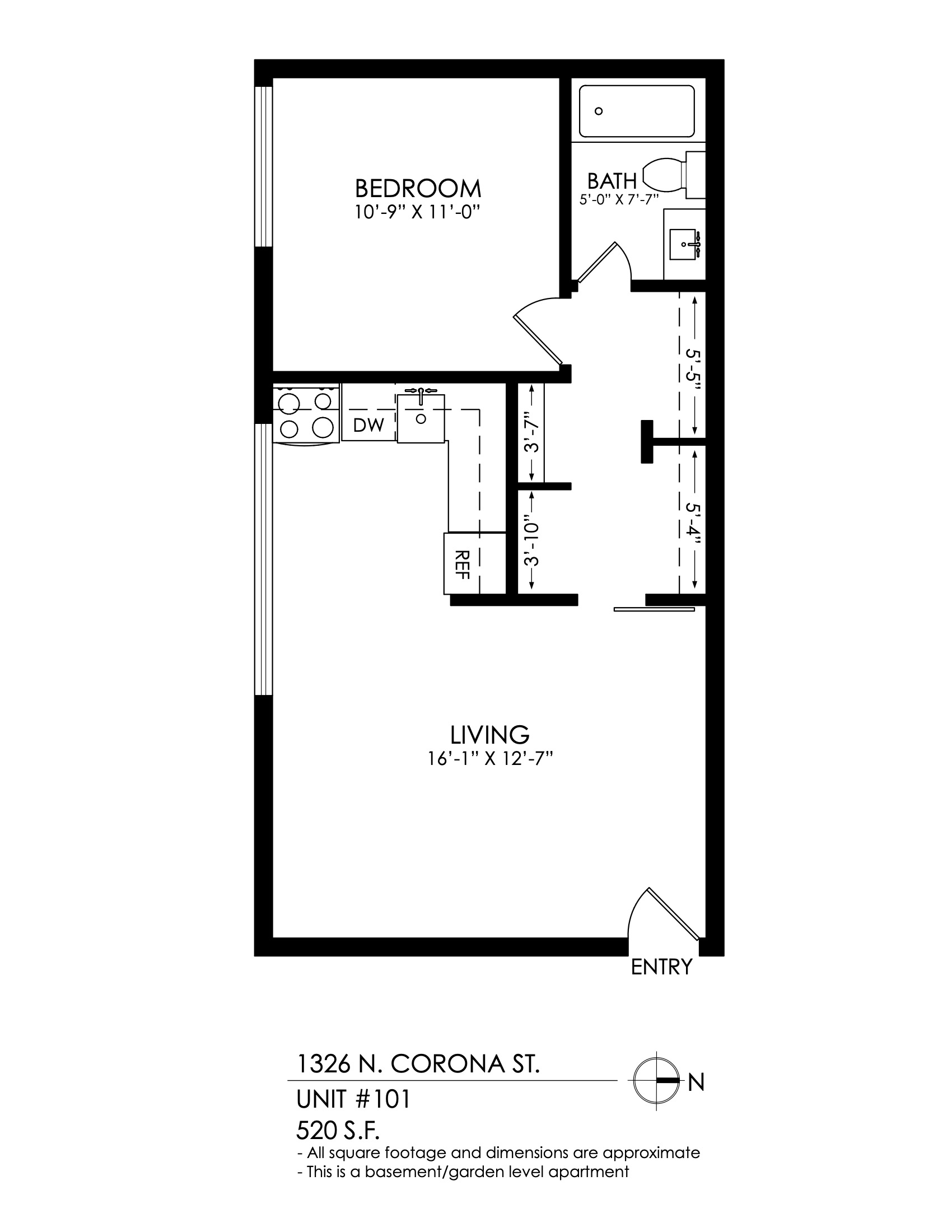 1 Bedroom, 1 Bath