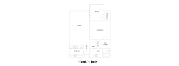 1 Bedroom, 1 Bathroom (Upstairs)