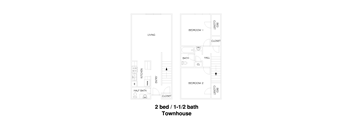 2 Bedroom, 1.5 Bathroom Townhouse