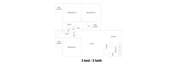 3 Bedrooms, 2 Bathrooms (Upstairs)