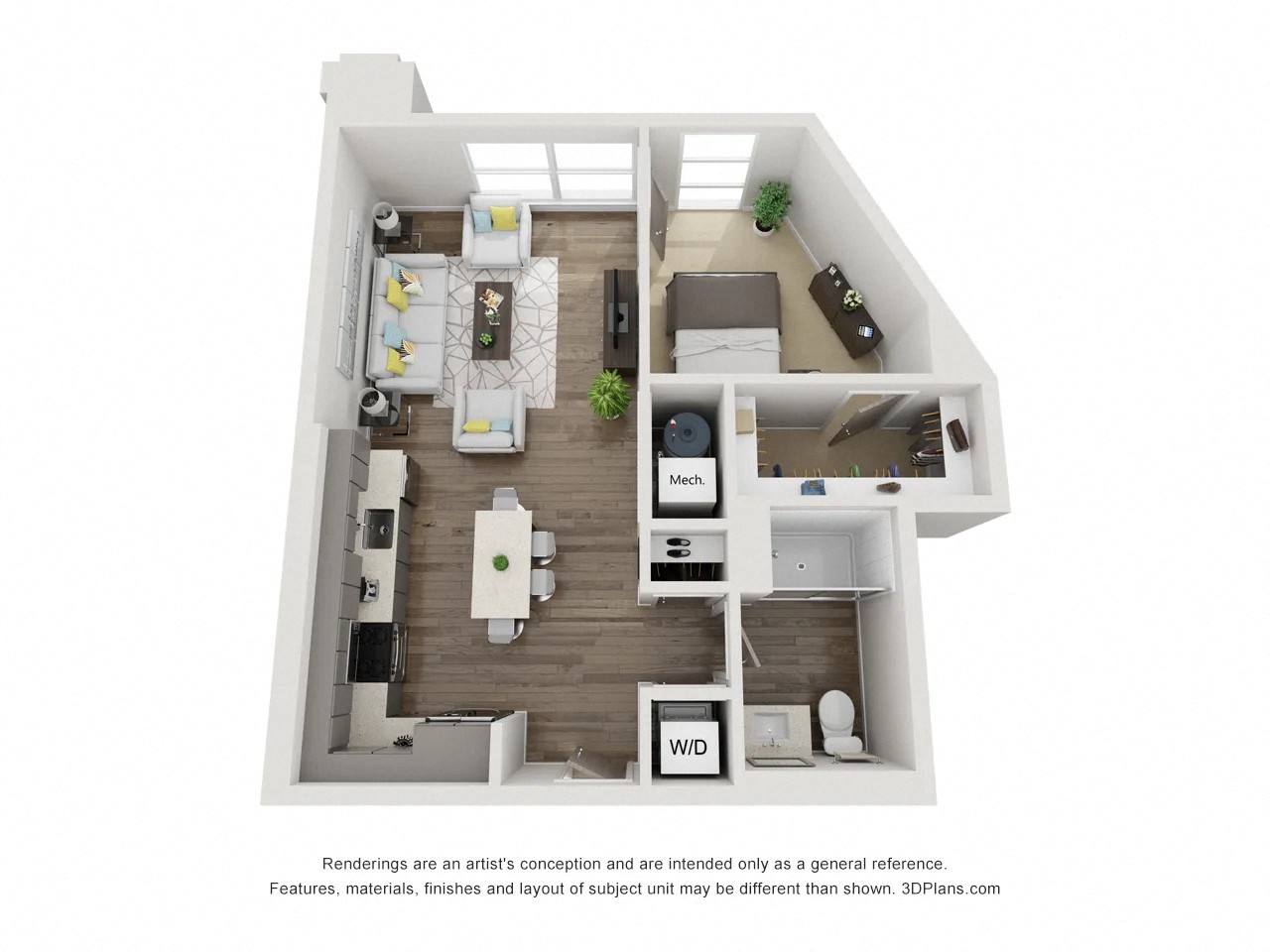 1 Bedroom A2 floorplan