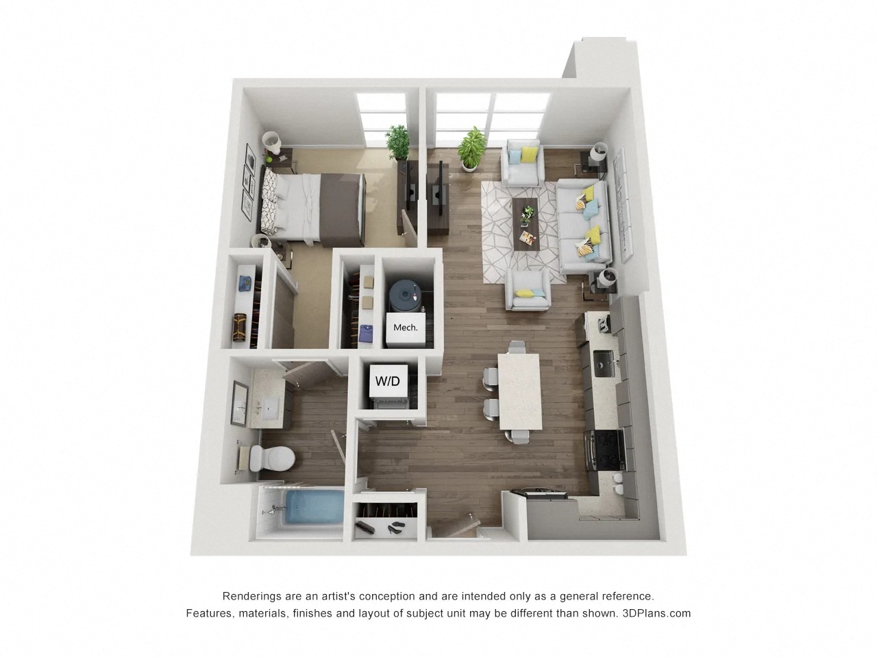 1 Bedroom A2 floorplan