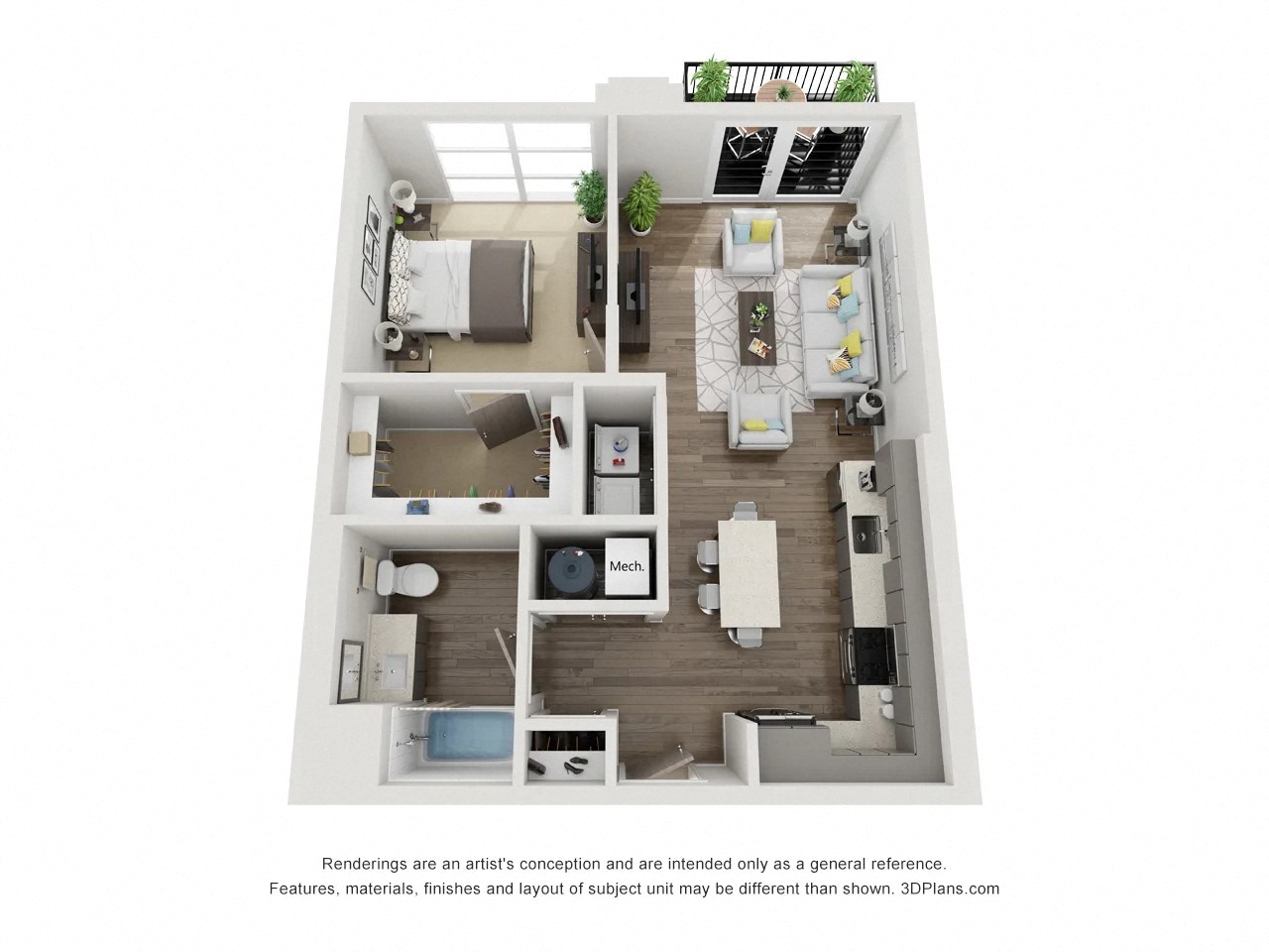 1 Bedroom A4A floorplan