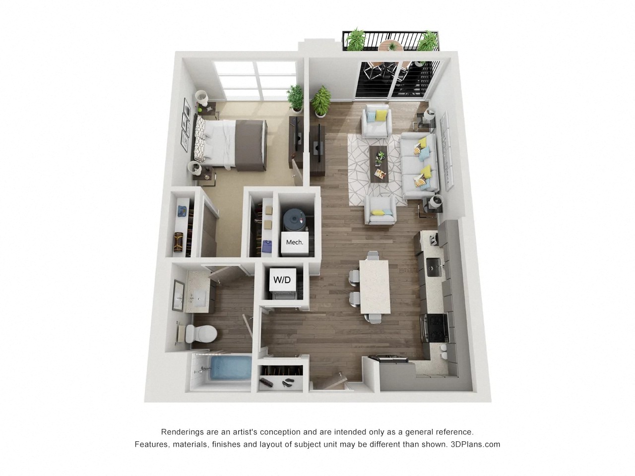 1 Bedroom A4 floorplan