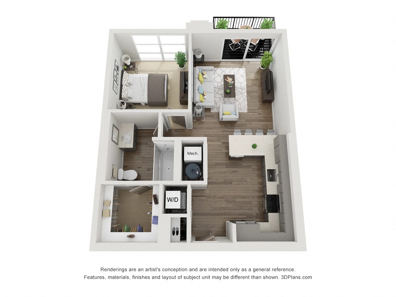 1 Bedroom A5 floorplan