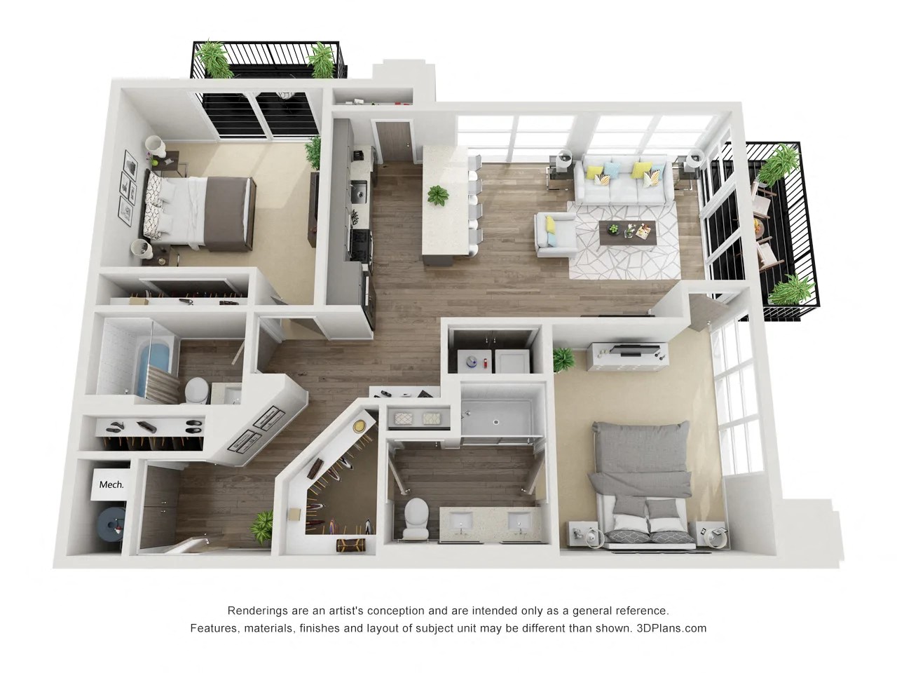 2 Bedroom B3 floorplan
