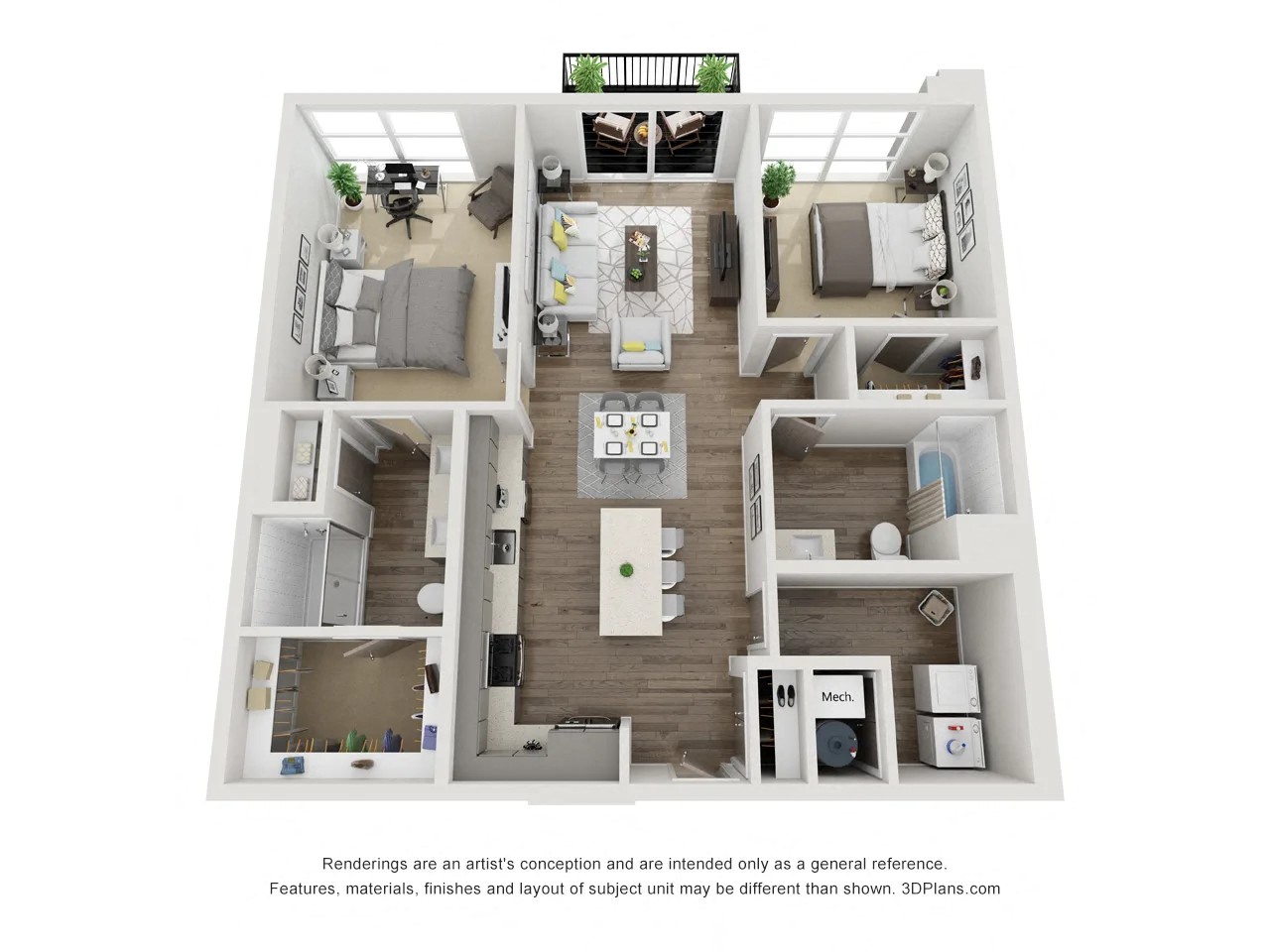 2 Bedroom B4 floorplan