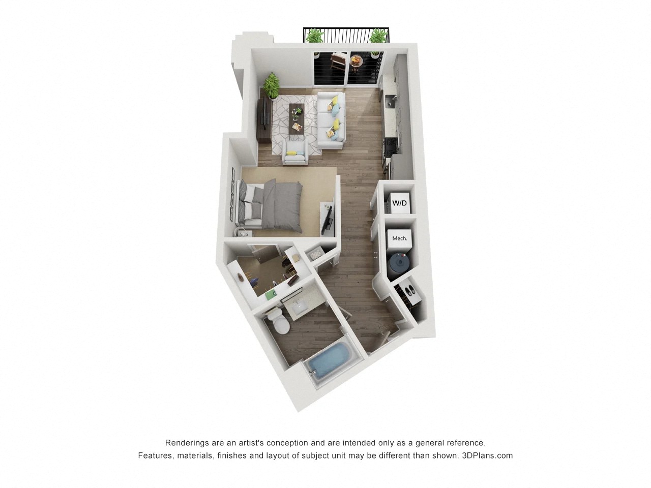 Studio 1 floorplan