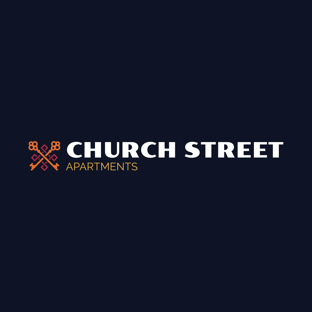 The image is a logo for Church Street Apartments.