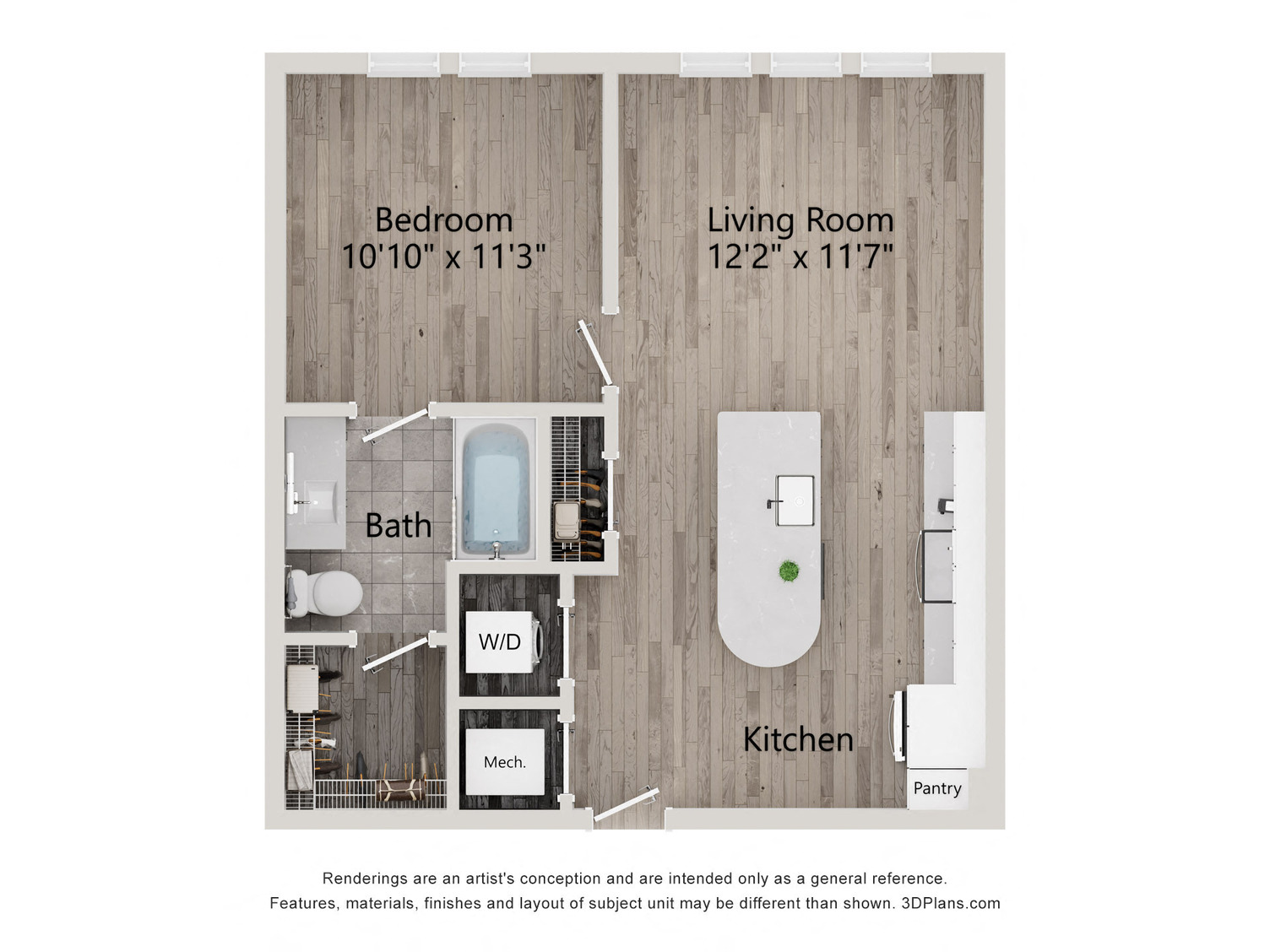 1 Bed/1 Bath-A1B