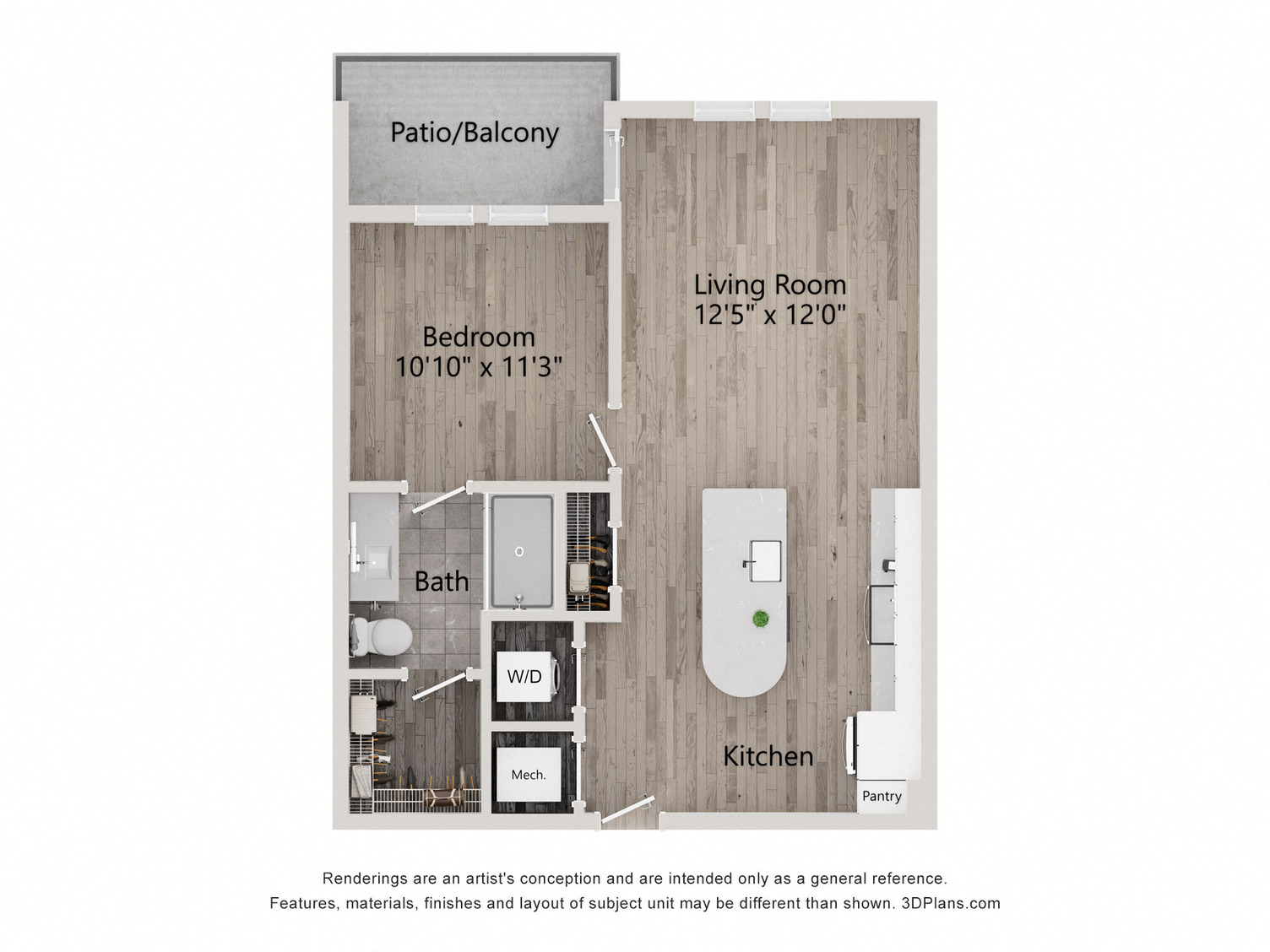 1 Bed/1 Bath-A1D