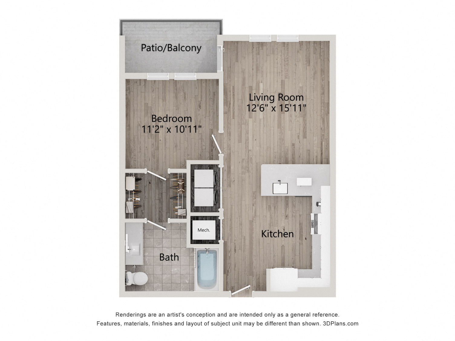 1 Bed/1 Bath-A1E