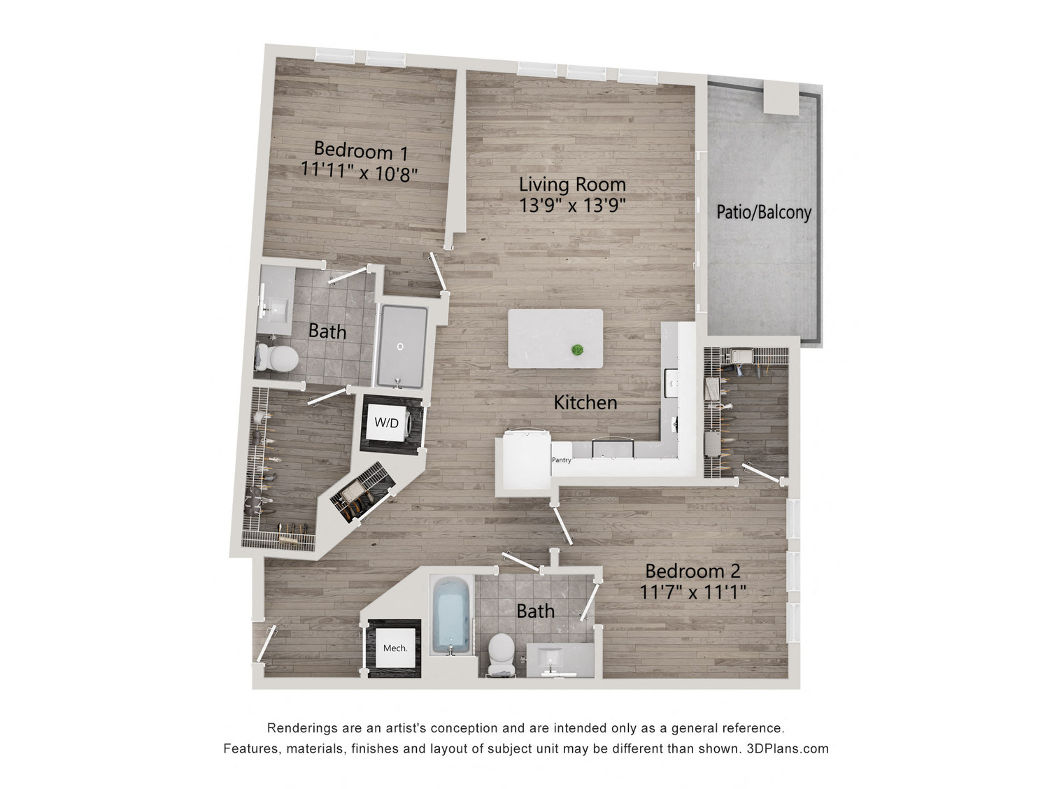 2 Bed/2 Bath-B2C