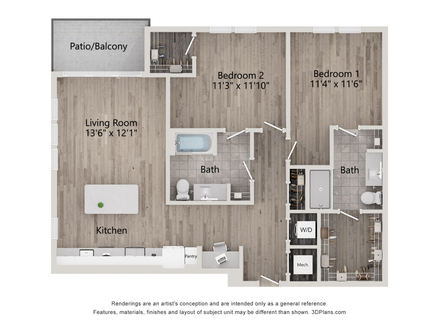 2 Bed/2 Bath-B2H