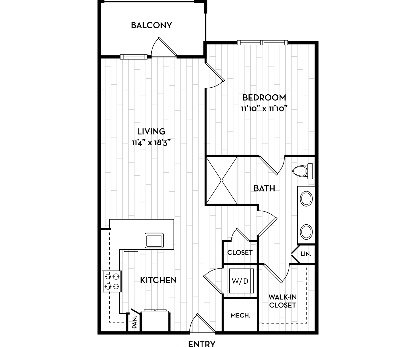 The Henslow Daniel Island Apartments & Townhomes - Charleston, SC - Sandpiper Floor Plan 744-751 SF