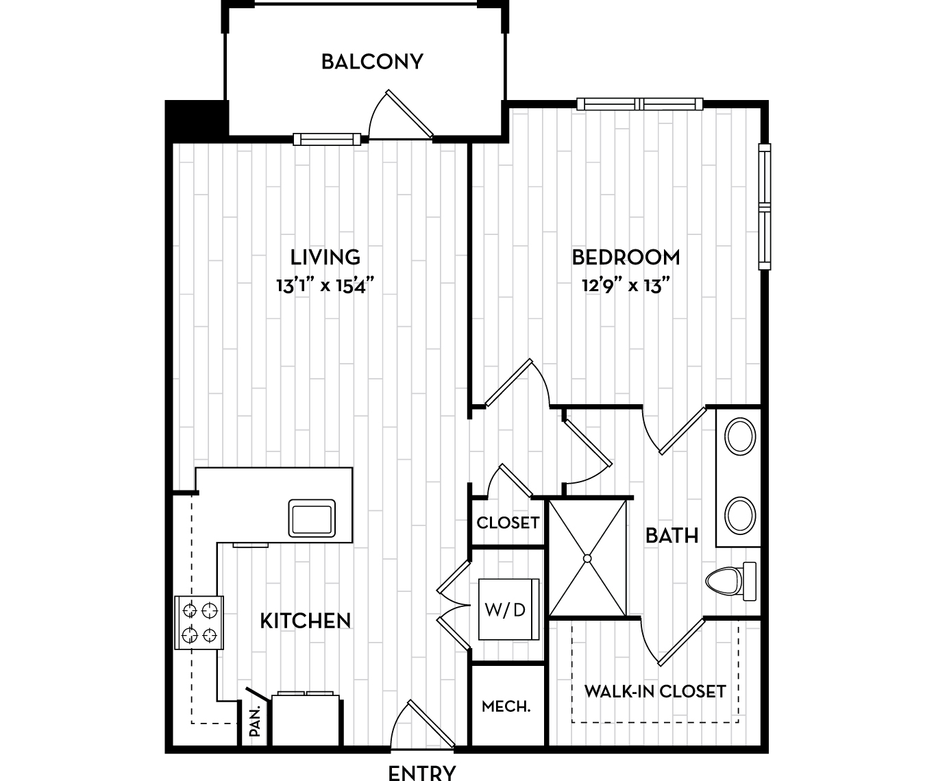 The Henslow Daniel Island Apartments - Charleston, SC - Skimmer Floor Plan 761 Sq Ft