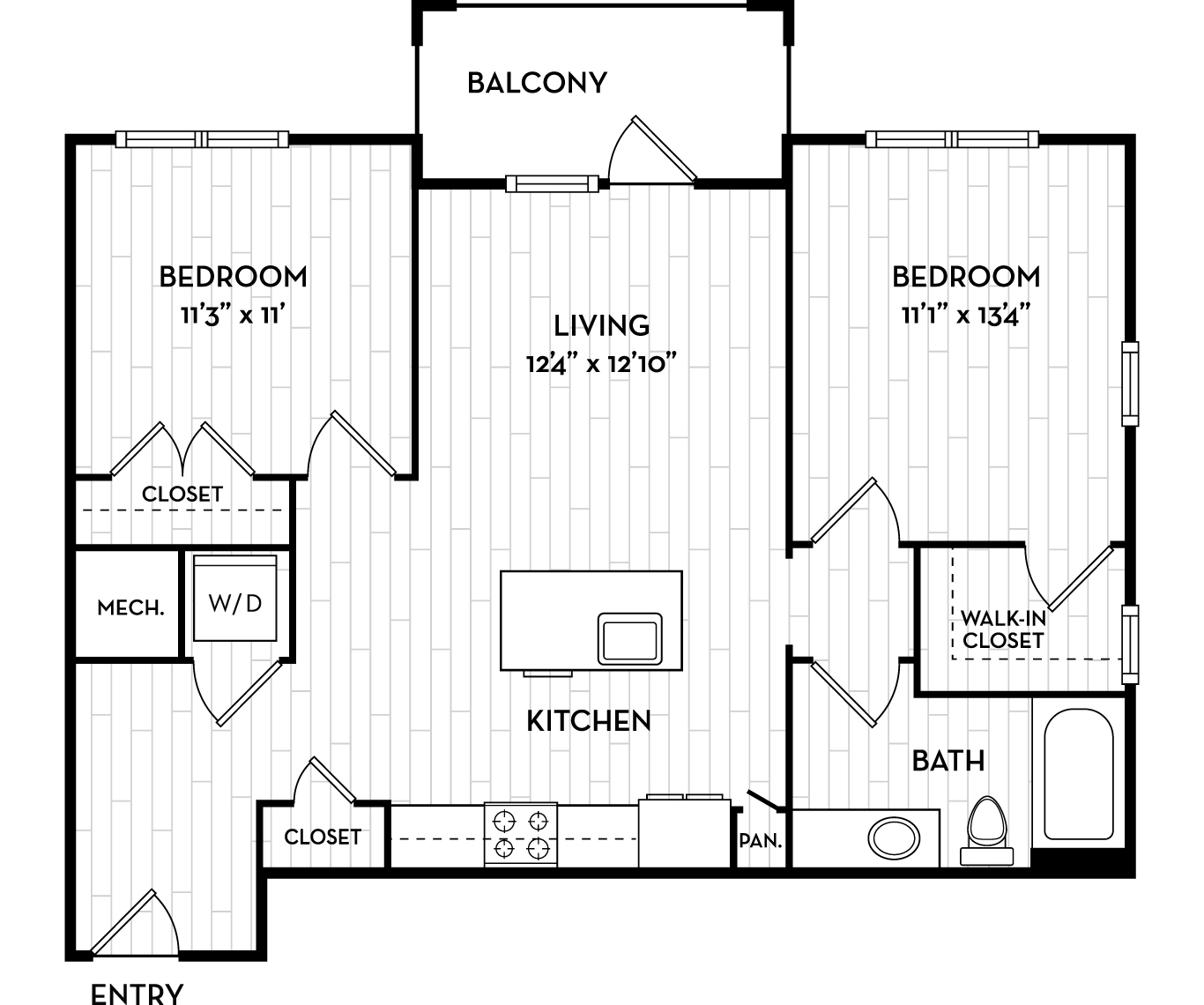 The Henslow Daniel Island - Charleston, SC Apartments - Kite Floor Plan 901 Sq Ft