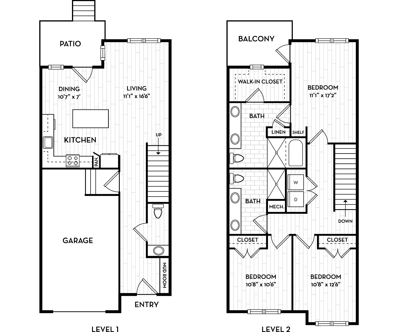 The Henslow Daniel Island Apartments & Townhomes - Charleston, SC - Osprey floor plan 1678 SF