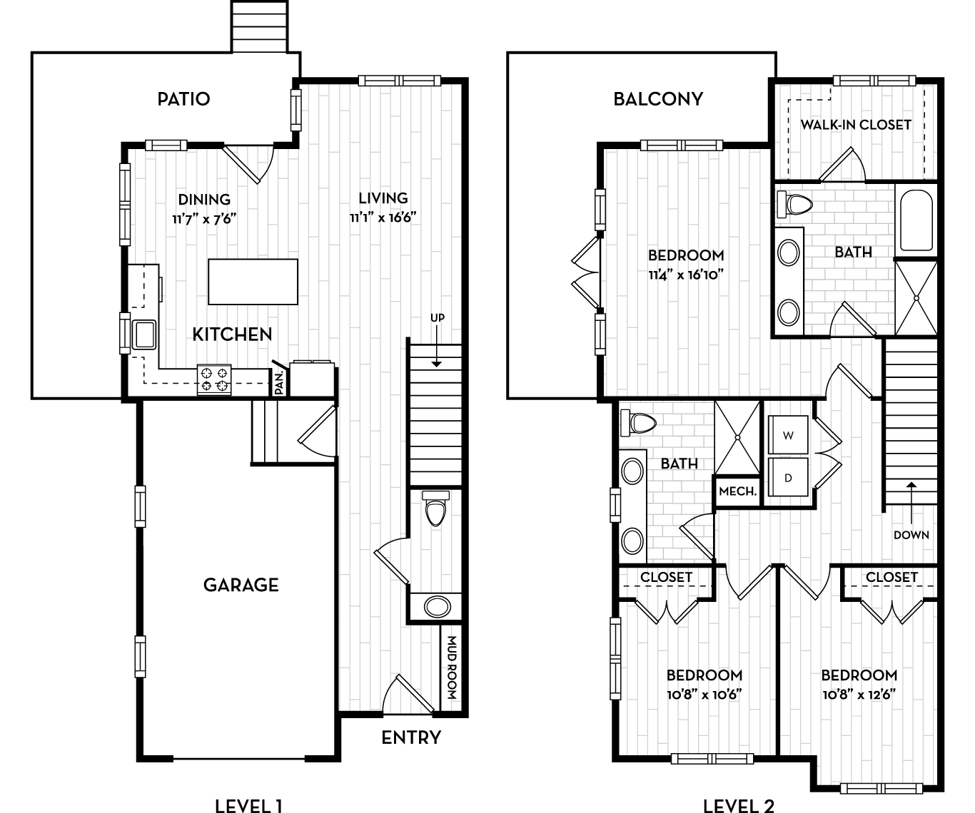 The Henslow Daniel Island Apartments & Townhomes - Charleston, SC - Spoonbill floor plan 1713 SF