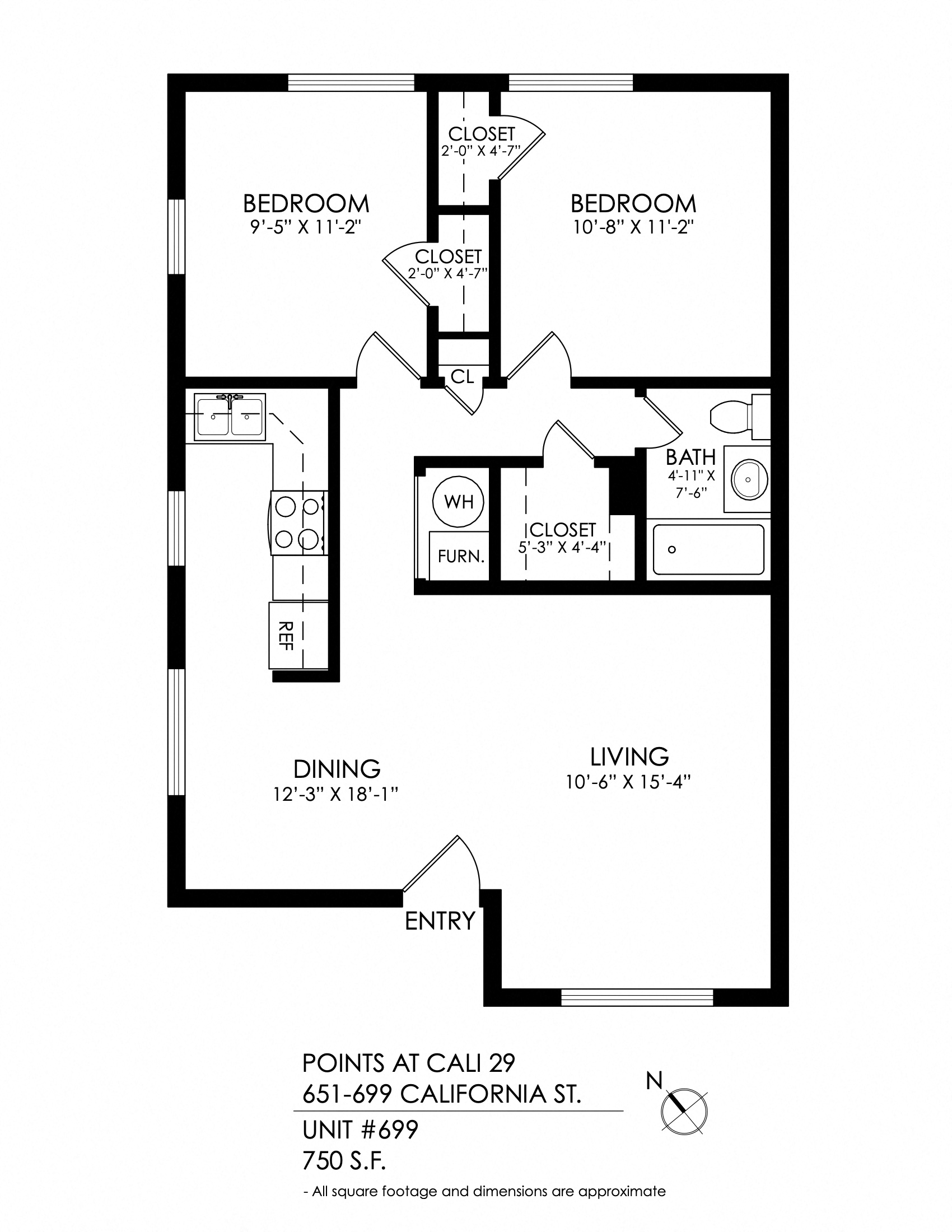 2 Bed, 1 Bath