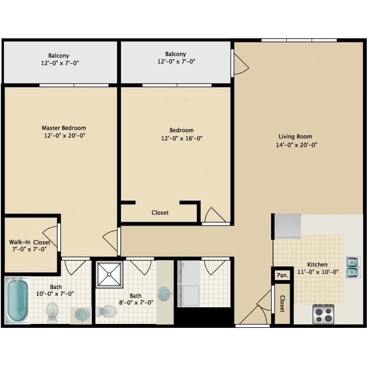 2 bed 2 bath at Lafayette Apartments, California