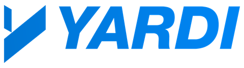 The image shows the word "YARDI" in blue letters.