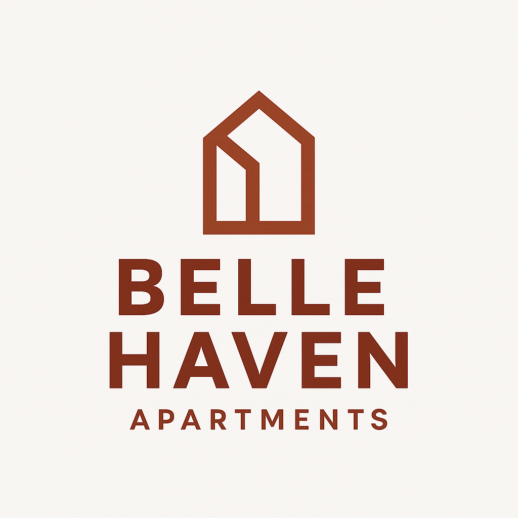 A logo for Belle Haven Apartments is displayed.