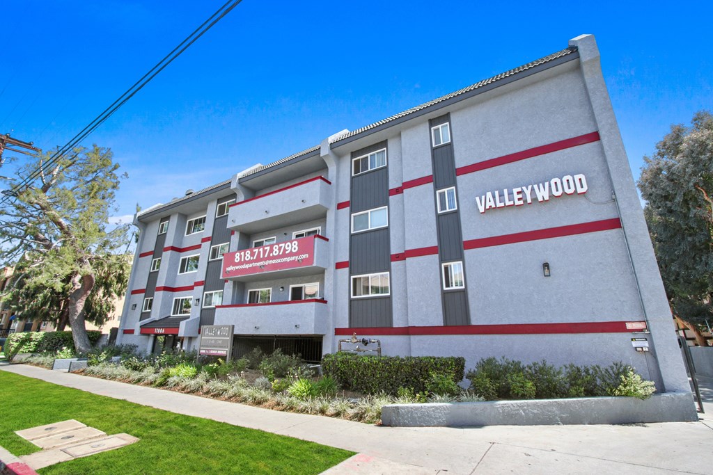 A building with the name VALLEYWOOD on it.