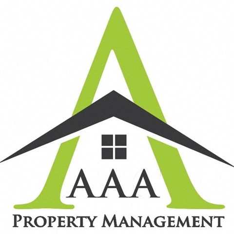 AAA Property Management logo with a house icon.