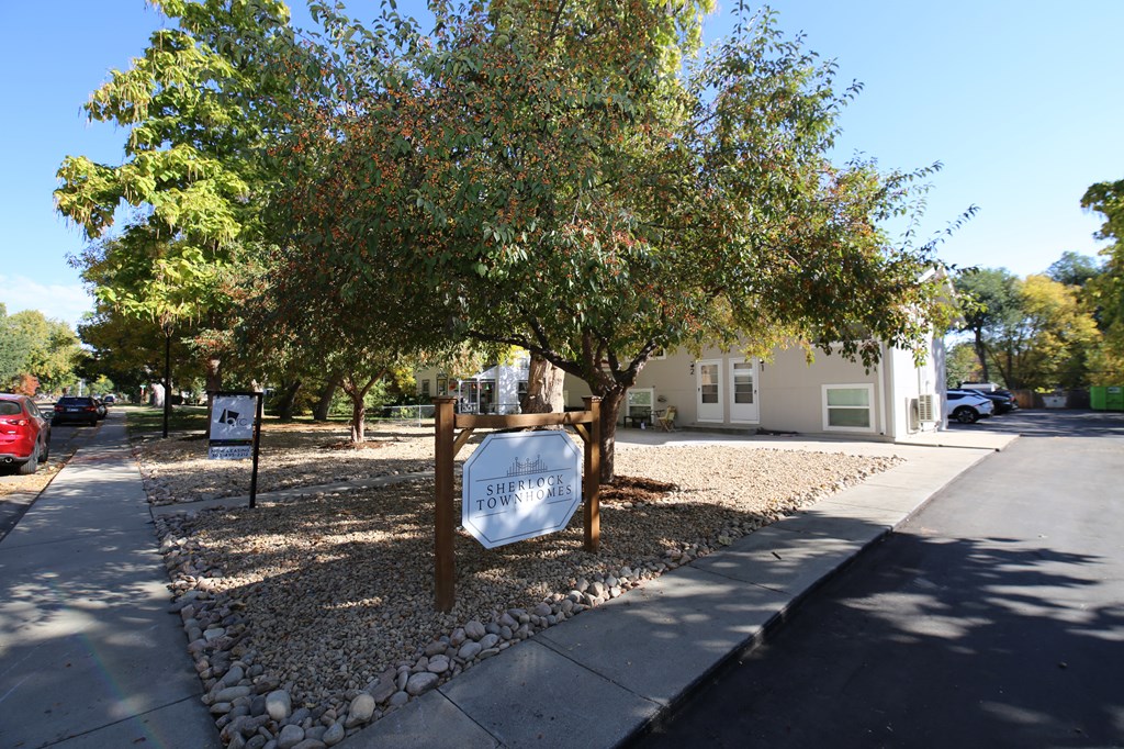 A sign in front of a tree reads "SHERRI TOW".
