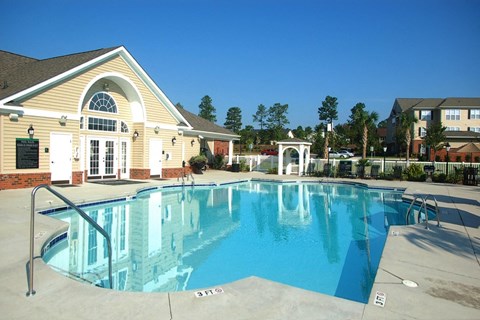 swimming pool n front of a building at Palmera, Columbia, SC
